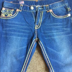 True Religion bold stitched jeans